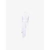 Alaïa Womens Blanc Halter-neck Draped Swimsuit In White
