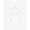 Alaïa Womens Hooded Knitted Virgin-wool Jumper Blanc In White