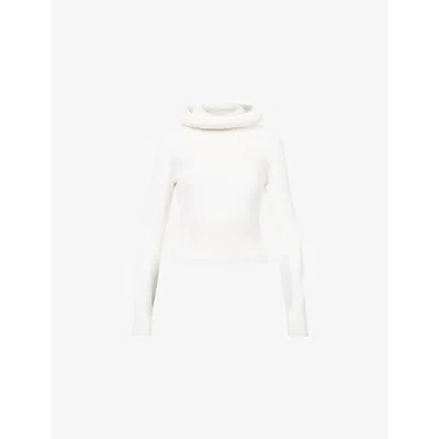 Alaïa Womens Hooded Knitted Virgin-wool Jumper Blanc In White