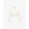 Alaïa Womens Blanc Naturel Cut-out Knitted Cashmere And Wool-blend Jumper In White