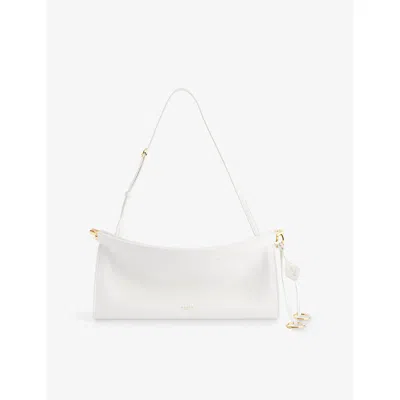 ALAÏA WOMENS BLANC OPTIQUE LE CLICK EAST WEST MEDIUM LEATHER SHOULDER BAG
