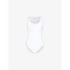 Alaïa Knit Bodysuit In Blanc