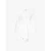 Alaïa Womens Spiral-belt Pleated Cotton-poplin Mini Dress Blanc In White