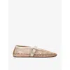 Alaïa Womens Azzedine Alaia Ballerina Cut-out Faux-leather Ballet Flats In Beige