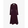 Alaïa Virgin Wool Cinched Coat In Burgundy