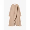 Alaïa Womens Hooded Belted Wool And Cashmere Cape Camel In Neutral