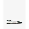 Alaïa Le Cœur Slingback Flats In Dark Green
