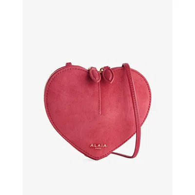 Alaïa Womens Framboise Le Coeur Mini Leather Shoulder Bag In Red
