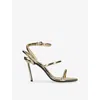 Alaïa Leather Heeled Sandals 90 In Gold