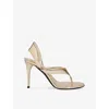Alaïa Leather Sandals Metallic Finish Heeled In Gold