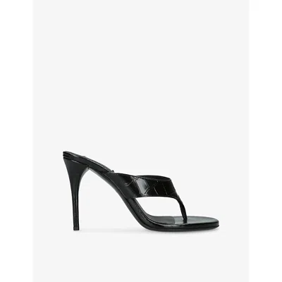 Alaïa Womens Infra 90 Leather Heeled Sandals Black Eur 36 / 3 Uk
