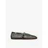 Alaïa Embellished Leather Ballet Flats