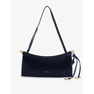 Alaïa Womens 537 - Minuit Le Click East West Small Suede Shoulder Bag