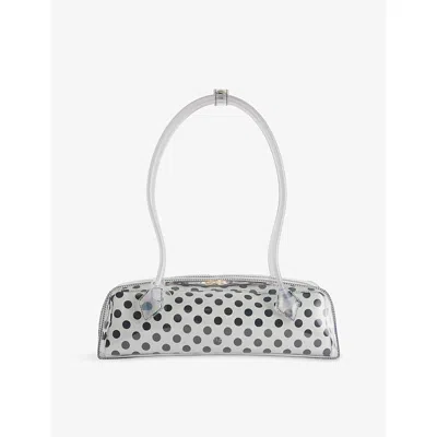 Alaïa Womens Noir/blanc Le Teckel Polka-dot Pvc Medium Shoulder Bag In Black