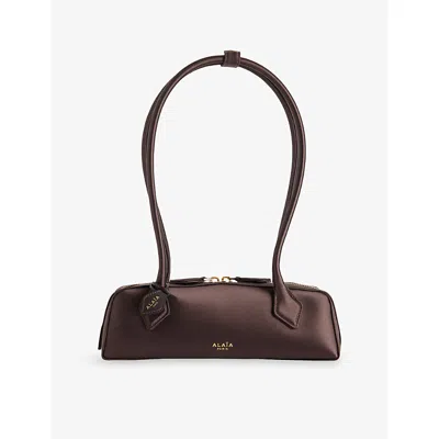 Alaïa Womens Marron Fonce Le Teckel Silk Small Shoulder Bag In Brown