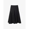 Alaïa Womens Noir Alaia A-line Cashmere And Wool-blend Midi Skirt In Black