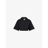 Alaïa Womens Noir Alaia Crop Short-sleeves Knitted Polo Top
