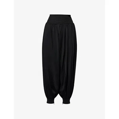 Alaïa Womens Noir Alaia Draped Jersey Trousers In Black