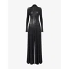 Alaïa Womens Noir Alaia Flare Long-sleeve Woven Jumpsuit In Black