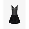 Alaïa Knitted Minidress In Noir Alaia