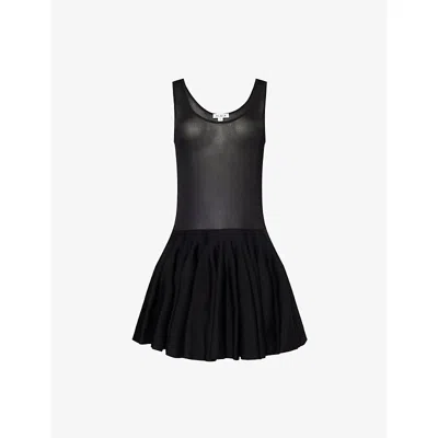 Alaïa Knitted Minidress In Noir Alaia