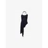 Alaïa Womens Noir Alaia Halter-neck Draped Swimsuit In Black