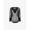 Alaïa Womens Noir Alaia Hooded Long-sleeves Knitted Bodysuit In Noir Alaia