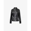 Alaïa Womens Noir Alaia Peplum Band-collar Leather Jacket In Black