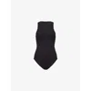 Alaïa Womens Noir Alaia Ribbed Sleeveless Stretch-woven Bodysuit In Black
