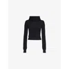 Alaïa Womens Noir Alaia Ribbed Turtleneck Wool Blend Jumper In Noir Alaia