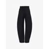 Alaïa High-rise Round Wide-leg Crepe Pants In Noir Alaia