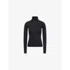 Alaïa Womens Second Skin High-neck Stretch-woven Top Noir Alaia