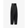 Alaïa Womens Noir Alaia Tux Round Tailored Wool Trousers In Black