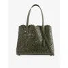 Alaïa Womens Olive Mina 25 Cut-out Pattern Leather Tote Bag