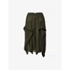 Alaïa Ruffled Georgette Pants In Green