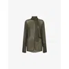 Alaïa Womens Olive Scarf Long-sleeves Woven Blouse In Green