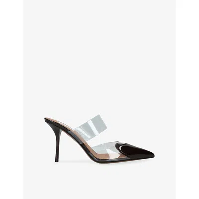 Alaïa Womens Azzedine Alaia Coeur 90 Patent Leather Mules In Animal Print