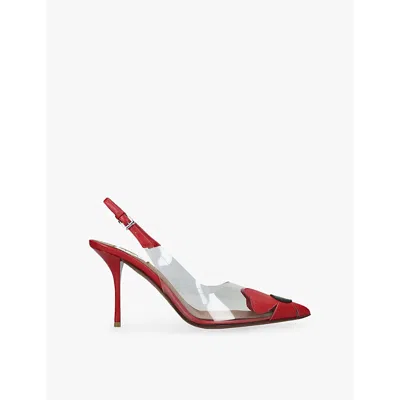 Alaïa Womens Red Bloom 90 Slingback Leather Heels Eur 37 / 4 Uk