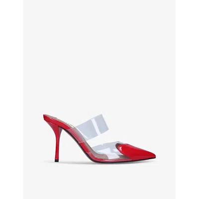ALAÏA WOMENS RED CŒUR 90 POINTED-TOE PATENT-LEATHER MULES EUR 38.5 / 5.5 UK