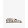 Alaïa Crystal-embellished Ballet Flats In White