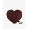 Alaïa Womens Rouge Grenat Le Coeur Foil-print Logo Leather Shoulder Bag