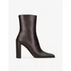Alaïa Leather Square-toe Ankle Boots 90 In Brown