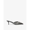 Alaïa Womens Taupe Pointed-toe 55 Satin Mules Eur 41 / 8 Uk In Brown