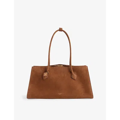 Alaïa Womens Alaia Le Teckel Shiny-grained Leather Tote Bag In Terre D Ombre