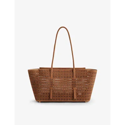 Alaïa Womens Neo Mina 32 Suede Tote Bag Terre D Ombre