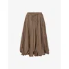 Alaïa Womens Tourterelle Bubble-hem Pleated Crepe-jersey Maxi Skirt In Gray