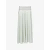 Alaïa Womens Vert Amande Fine-knit Wool Maxi Skirt In Green