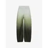 Alaïa Womens Vert De Gris Twisted Gradient Wide-leg Cotton Trousers In Gray