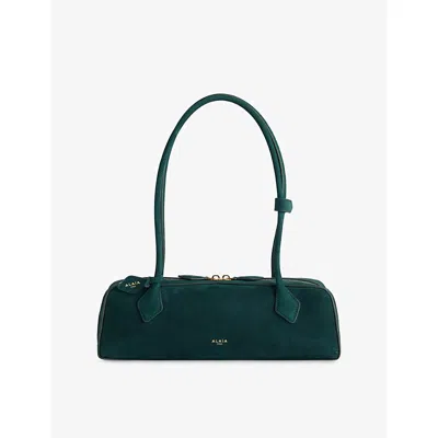 Alaïa Womens Vert Foret Teckel Medium Nubuck Shoulder Bag In Blue
