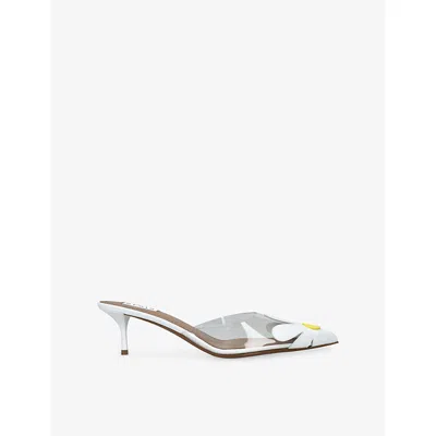 Alaïa Womens White Bloom 55 Leather Mules Eur 37 / 4 Uk